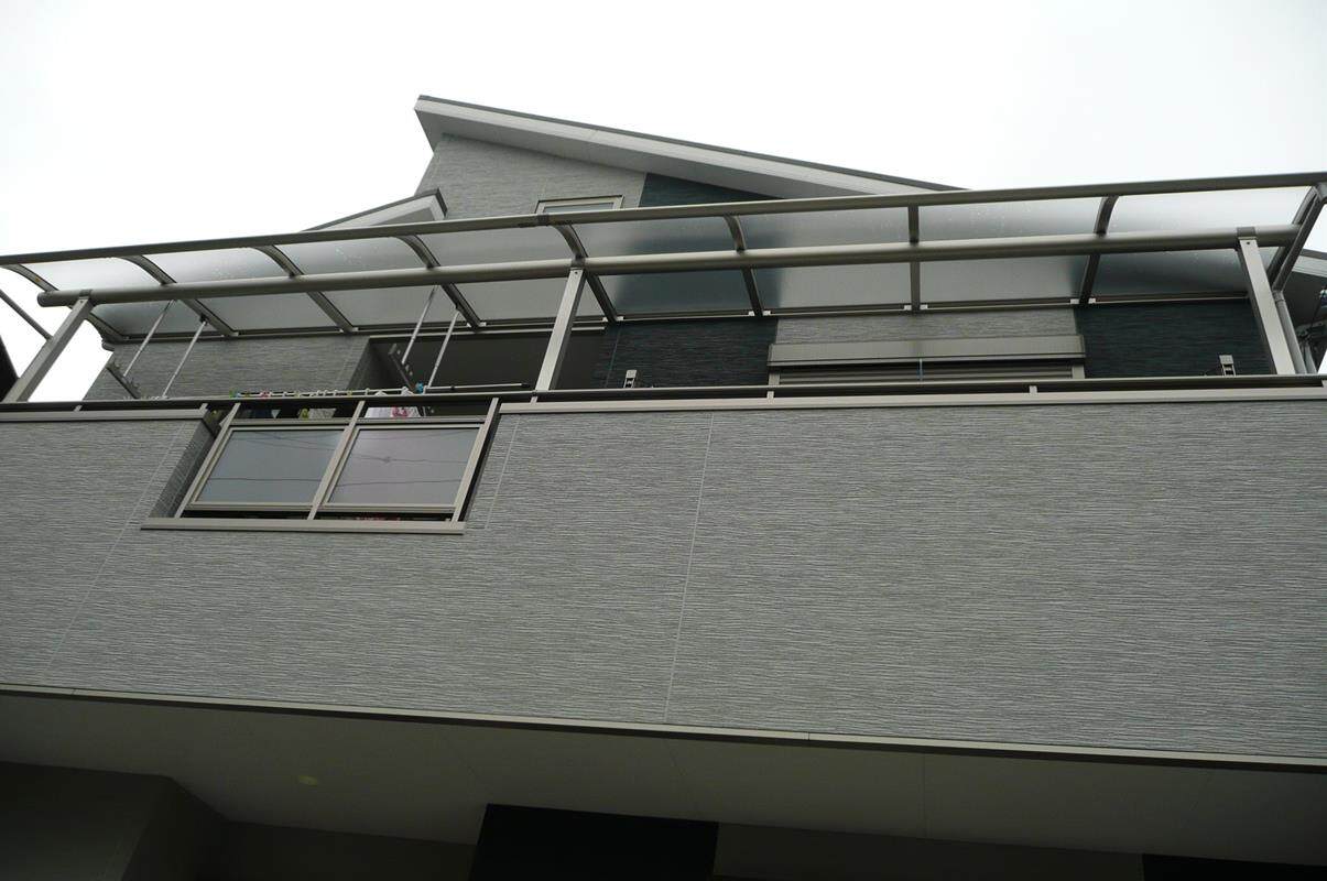 躯体式バルコニー用 キロスタイルアールテラス屋根 2階用 アール型 積雪20cm